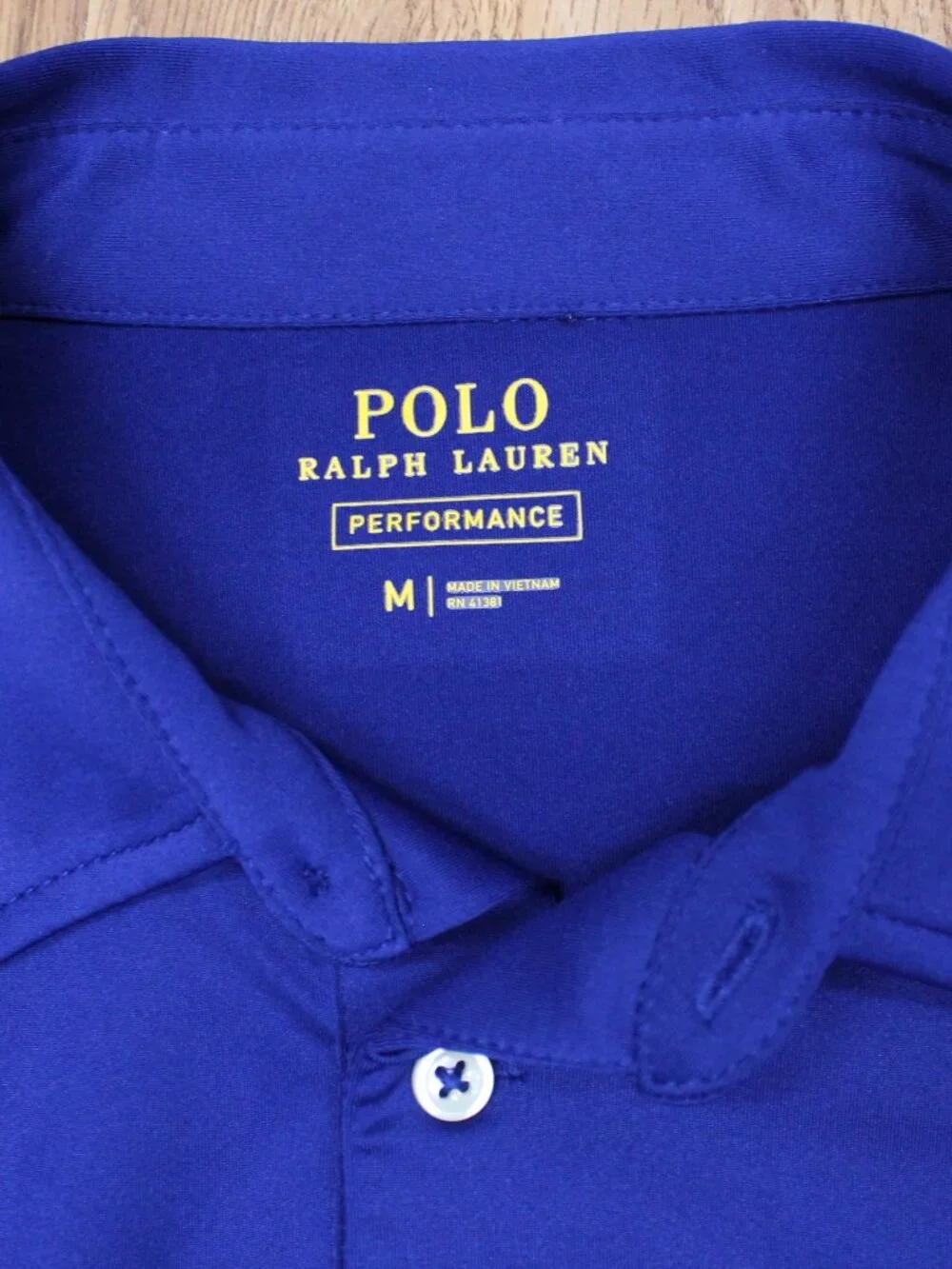 POLO RALPH LAUREN REGULAR FIT POLY/SPANDEX SHIRT DARK BLUE Sz MEDIUM, M